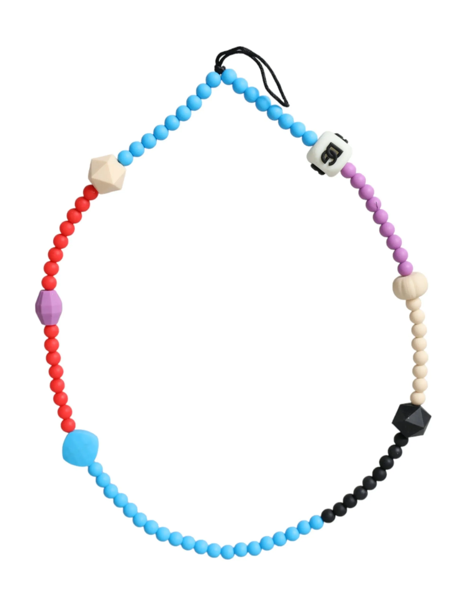 Dolce & Gabbana Women's Multicolor Beaded Chain Logo Charm Necklace