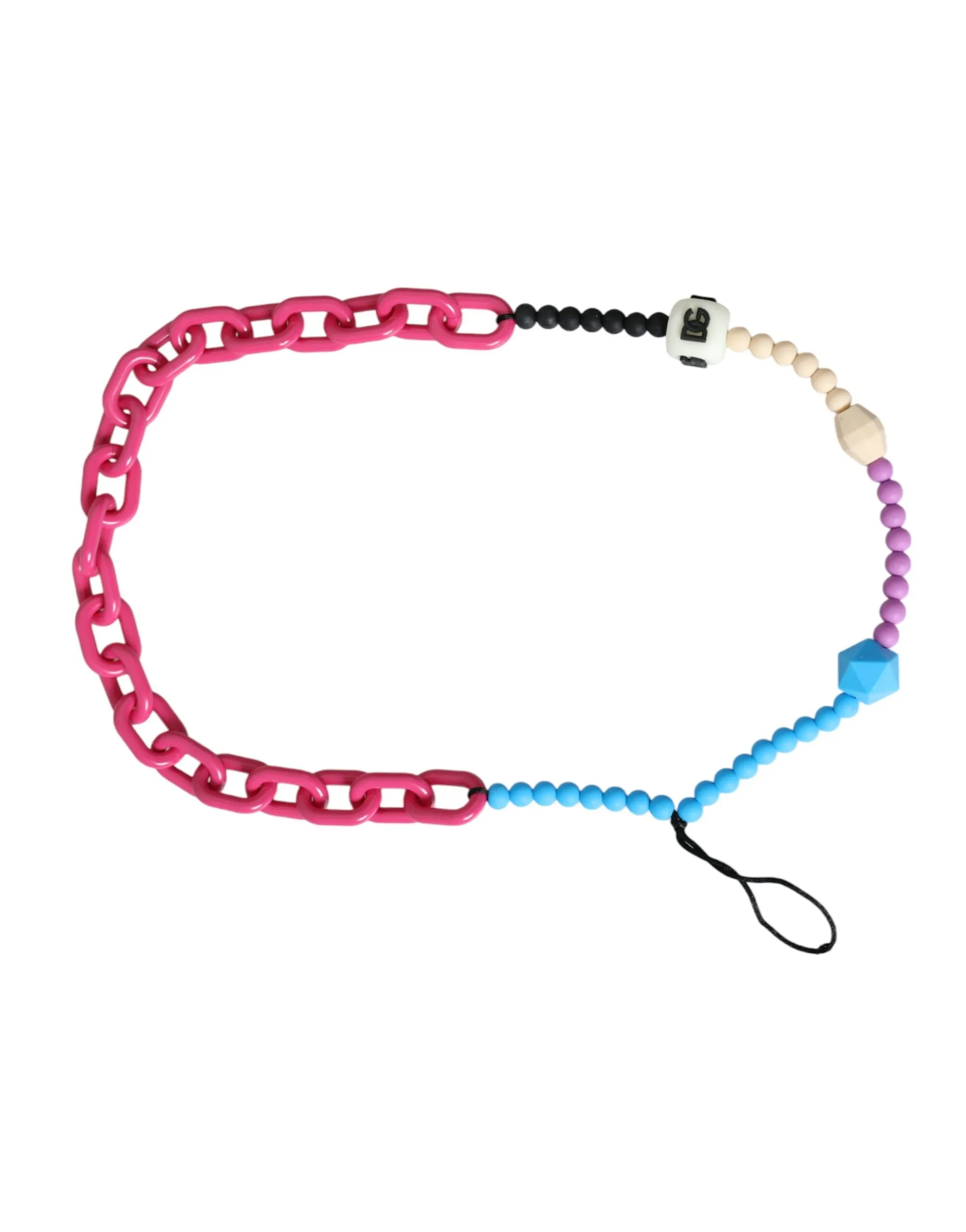 Dolce & Gabbana Women's Multicolor Beaded Chain Logo Charm Necklace