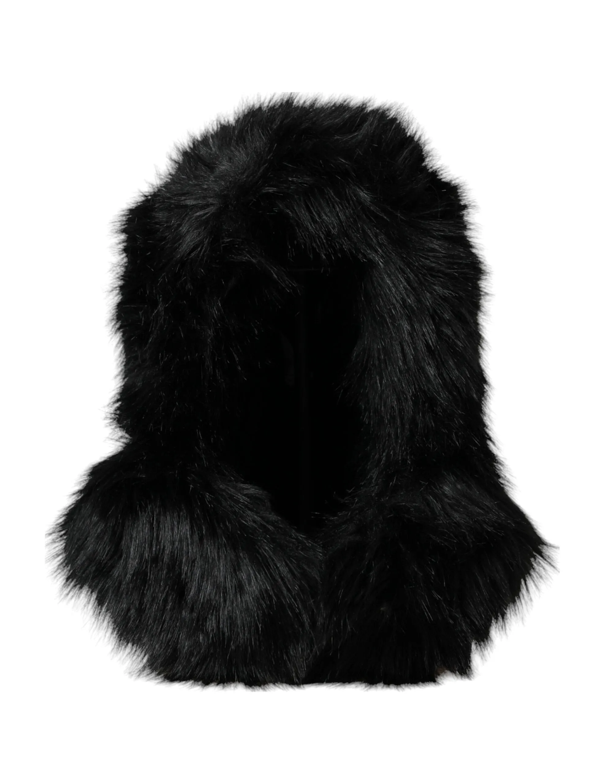 Dolce & Gabbana Women's Black Faux Fur Whole Head Wrap Hat