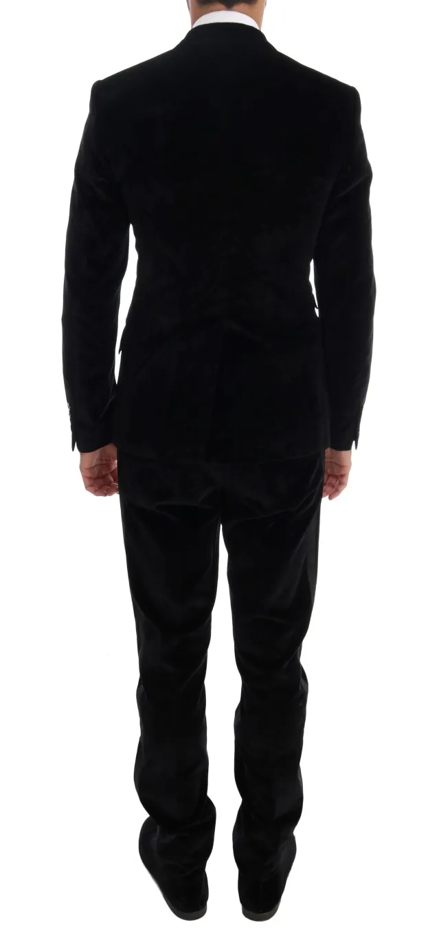 Dolce & Gabbana Men's Elegant Black Slim Fit Three-Piece Suit
