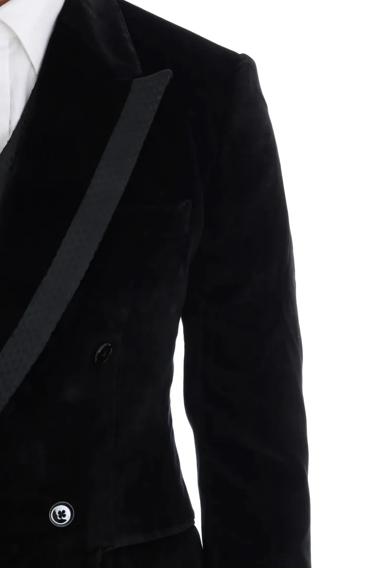 Dolce & Gabbana Men's Elegant Black Slim Fit Three-Piece Suit