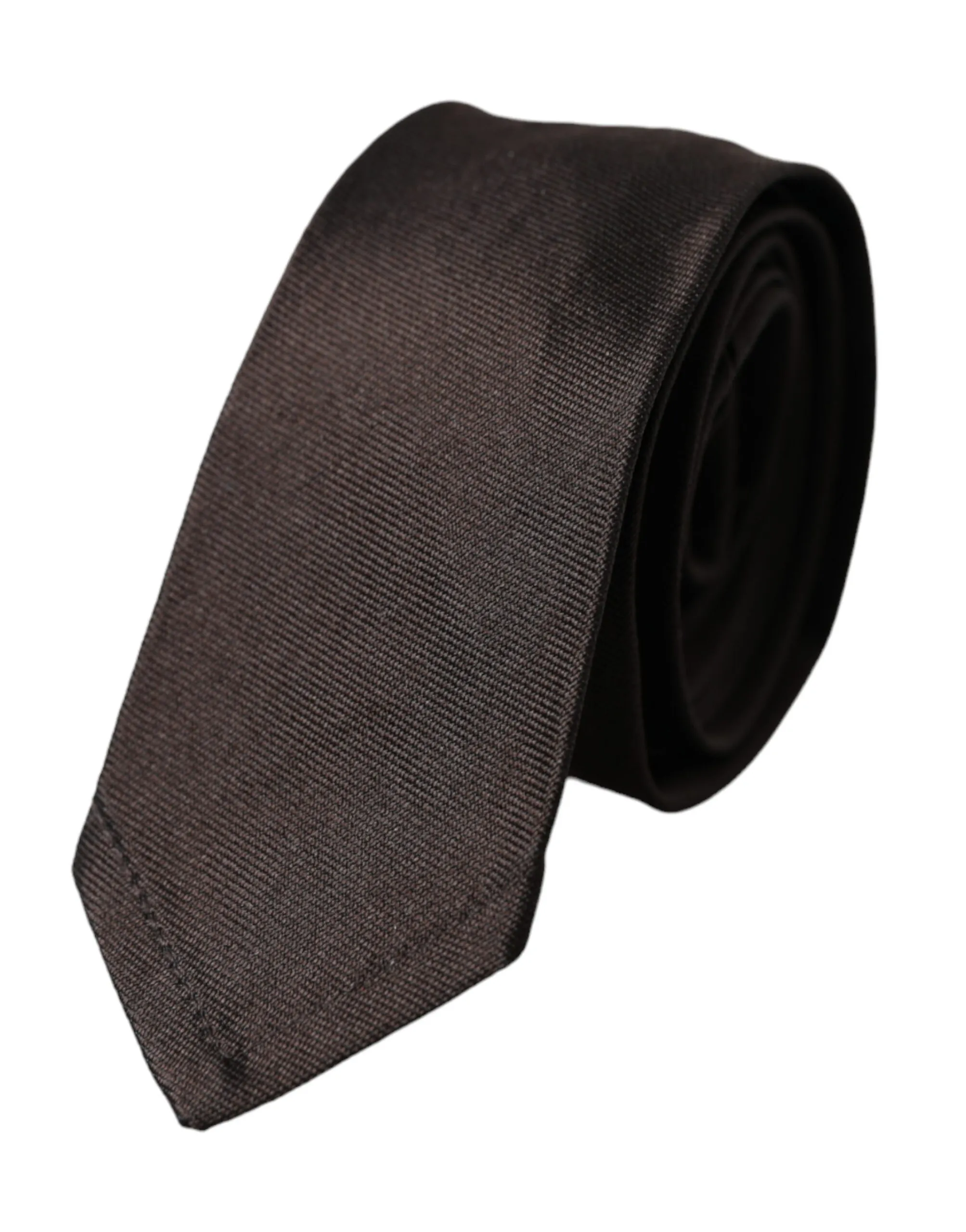 Dolce & Gabbana Men's Brown Solid 100% Silk Adjustable Tie