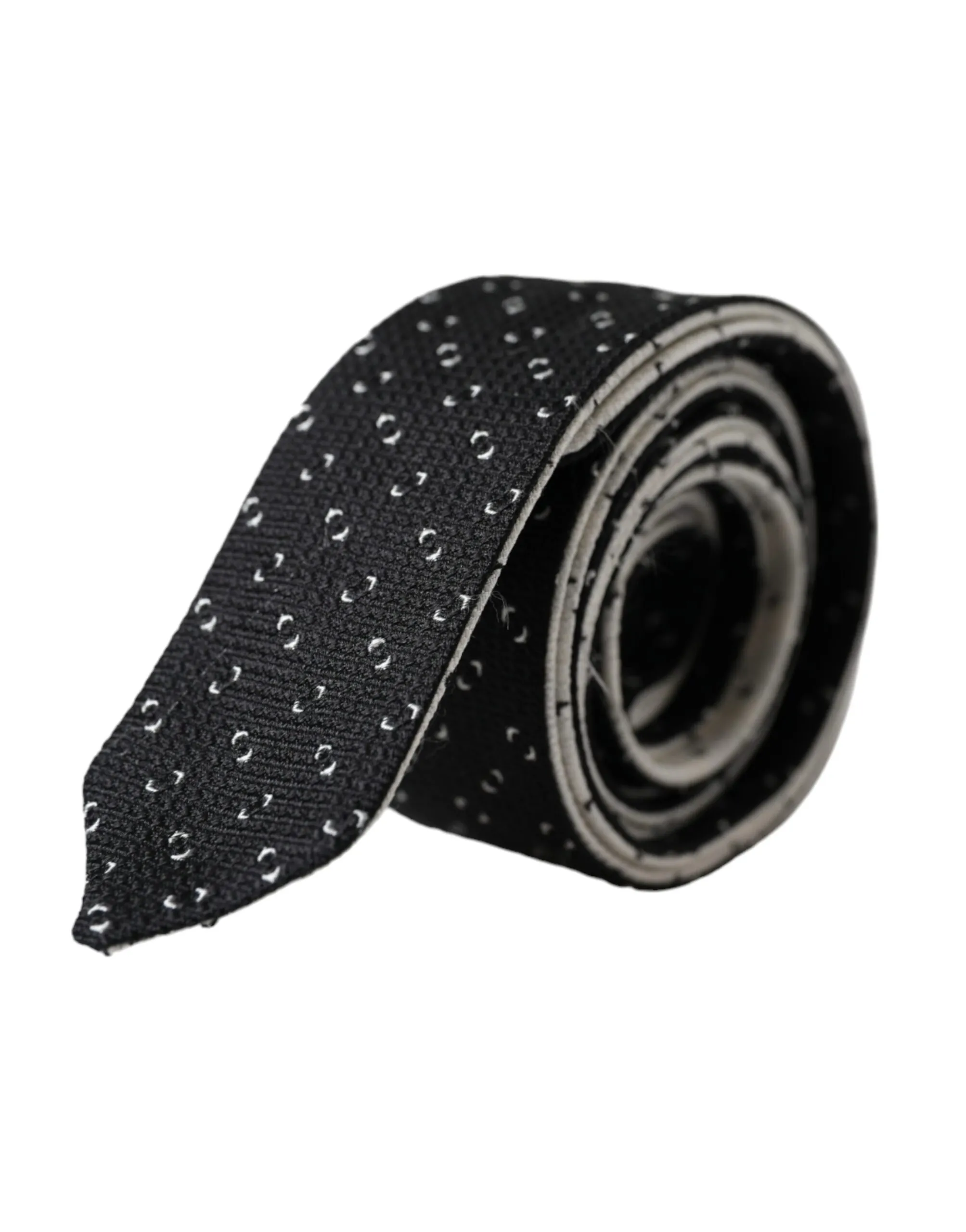 Dolce & Gabbana Men's Black White Patterned Adjustable Tie