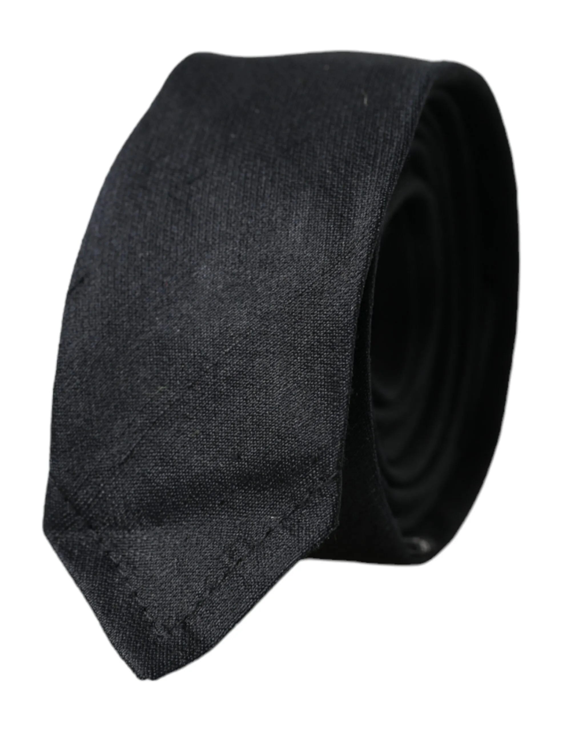 Dolce & Gabbana Men's Black Solid 100% Silk Adjustable Tie