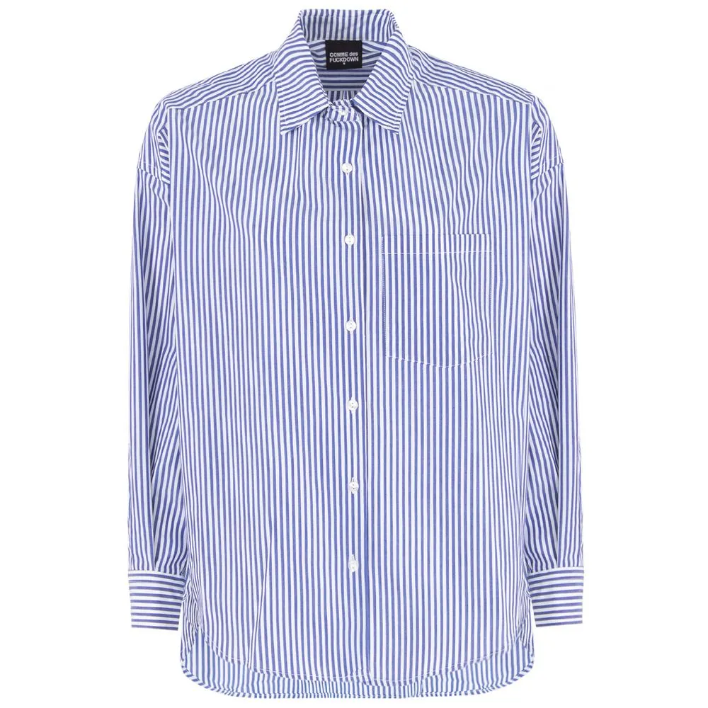 Comme Des Fuckdown Women's Blue Cotton Shirt