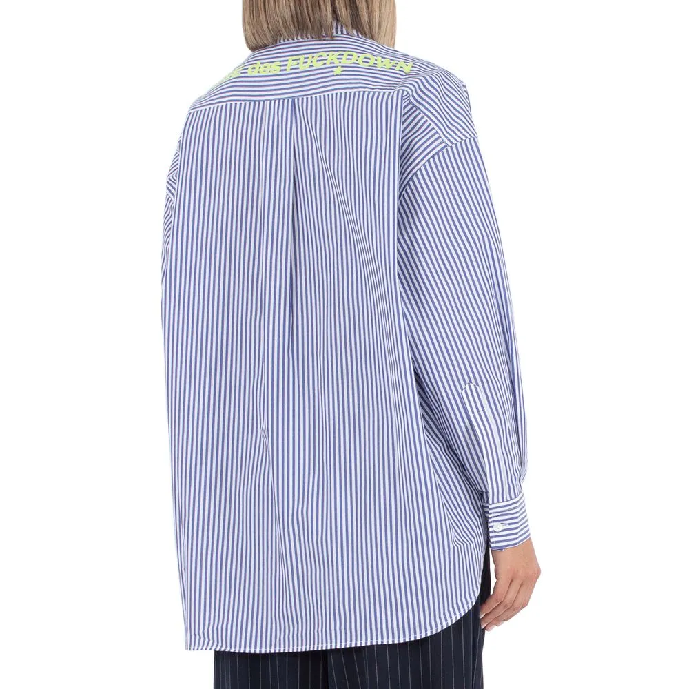 Comme Des Fuckdown Women's Blue Cotton Shirt