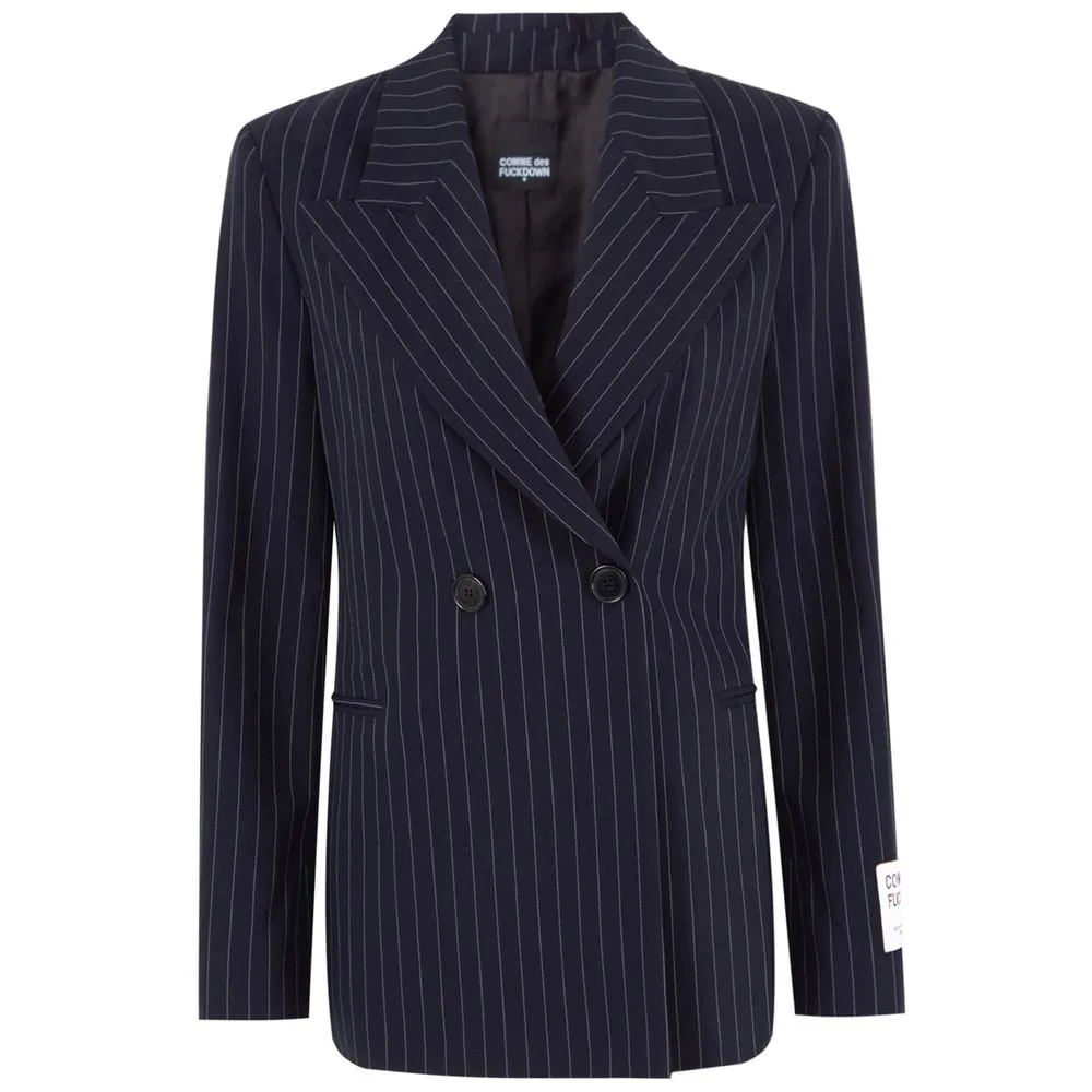 Comme Des Fuckdown Women's Blue Polyester Suits & Blazer