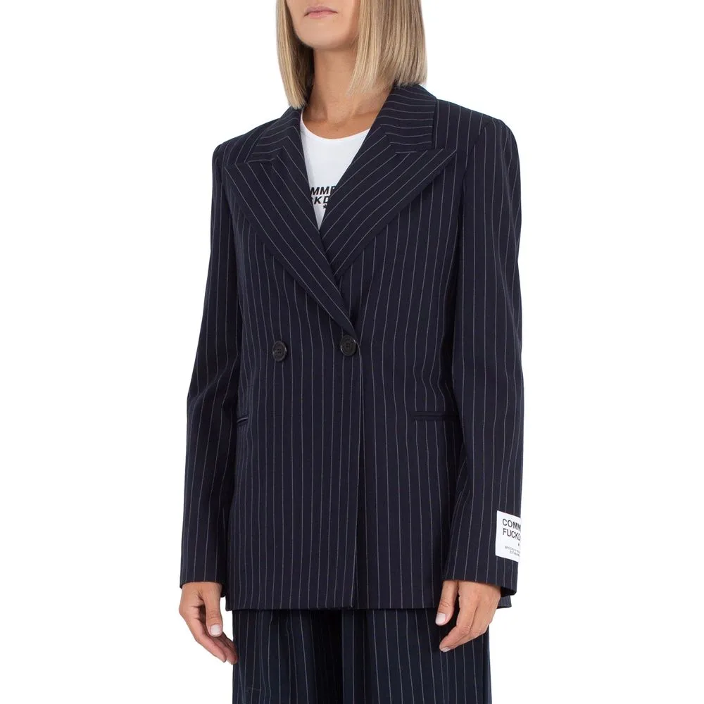 Comme Des Fuckdown Women's Blue Polyester Suits & Blazer