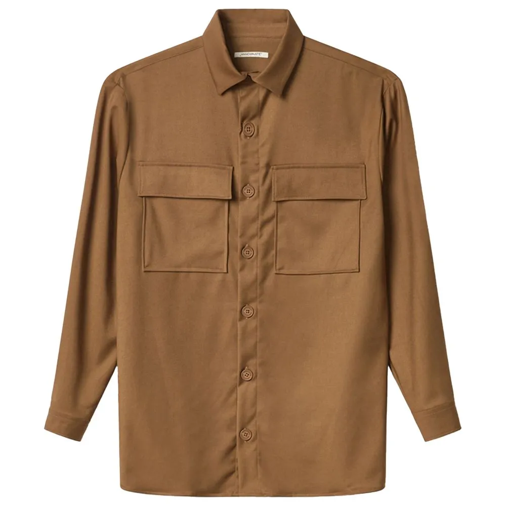 Hinnominate Men's Brown Polyester Shirt