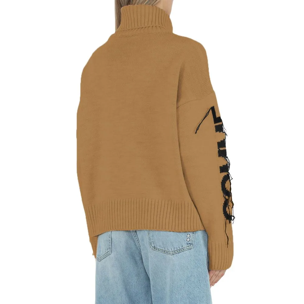 Comme Des Fuckdown Women's Brown Acrylic Sweater