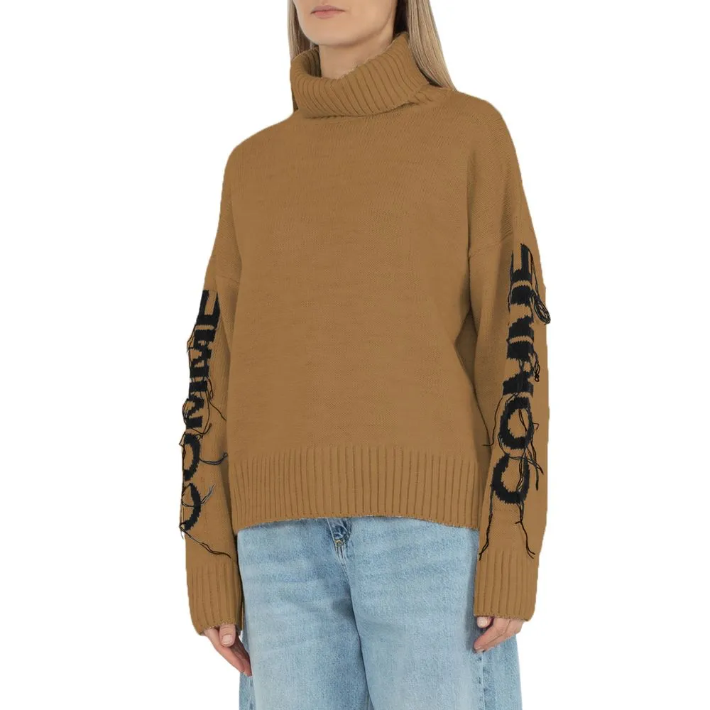 Comme Des Fuckdown Women's Brown Acrylic Sweater