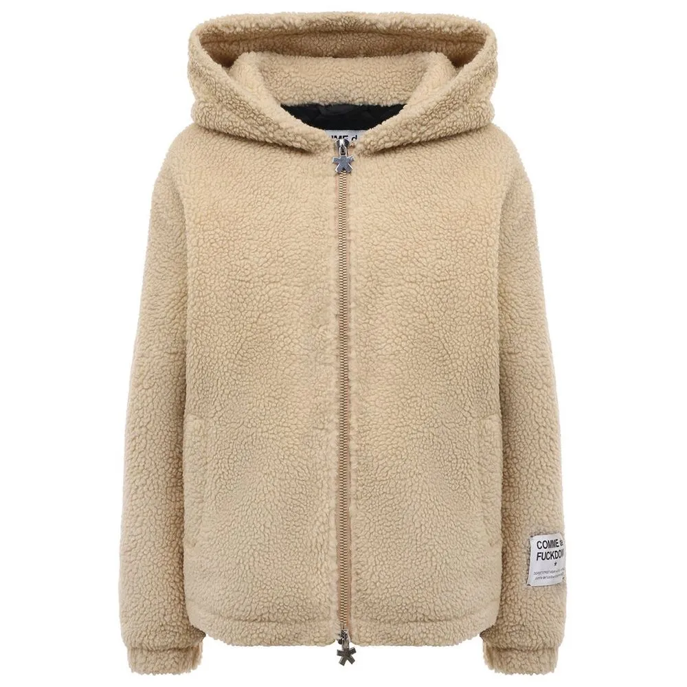 Comme Des Fuckdown Women's Beige Polyester Jackets & Coat