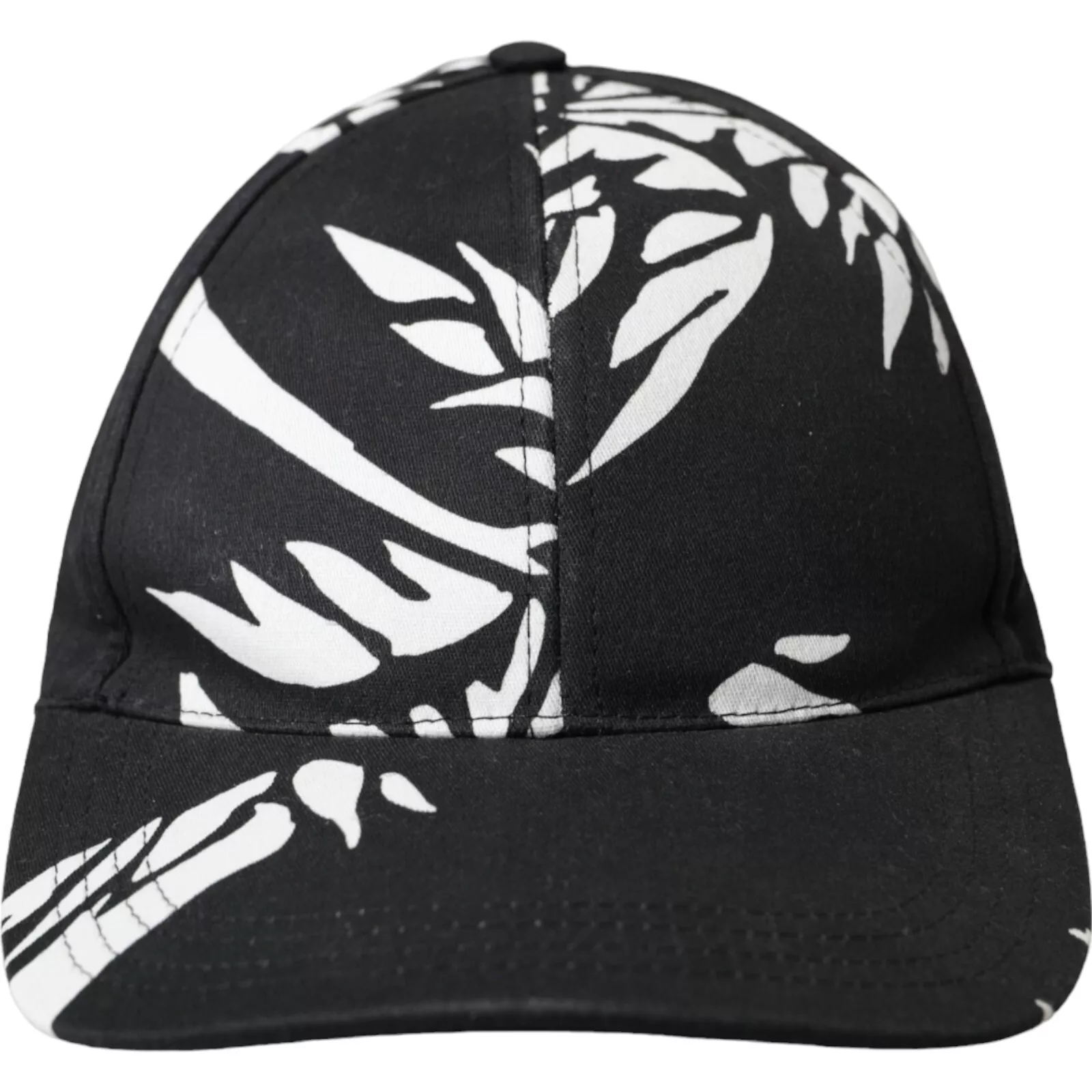Dolce & Gabbana Men's Black Cotton Leaf Print Baseball Hat