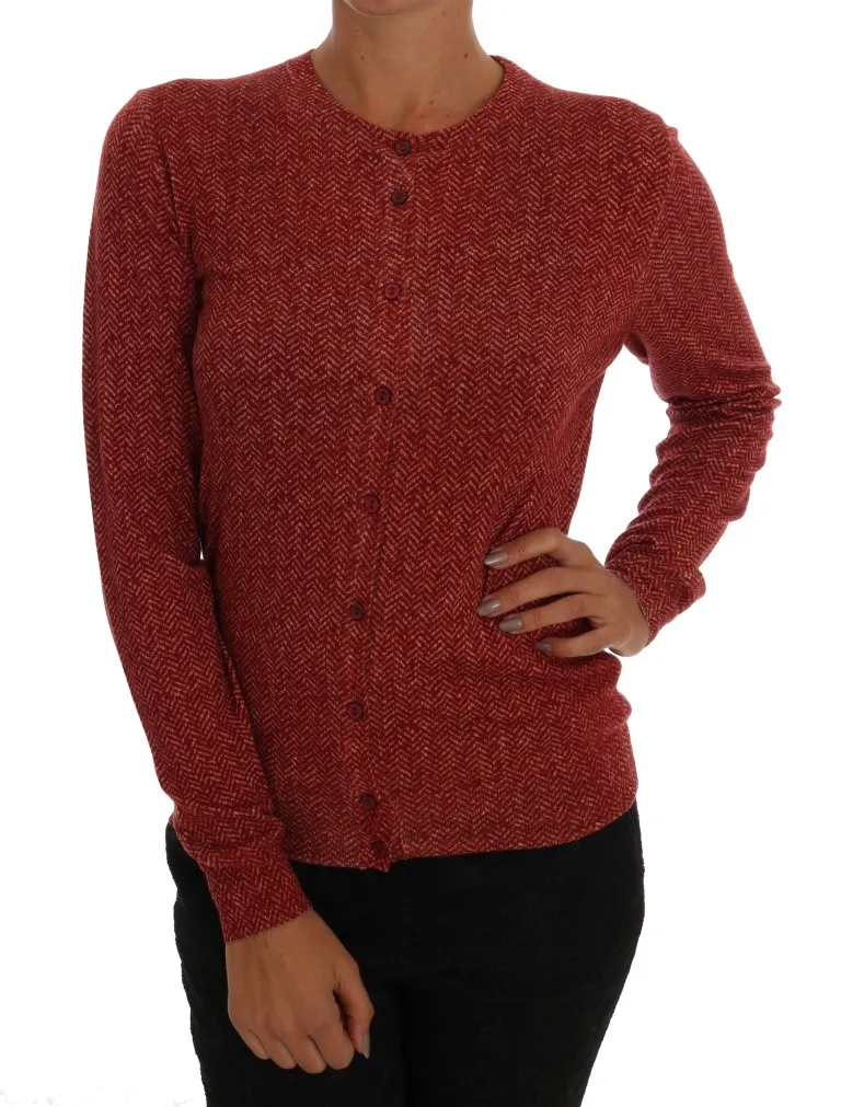 Dolce & Gabbana Women's Red Wool Cardigan Sweater