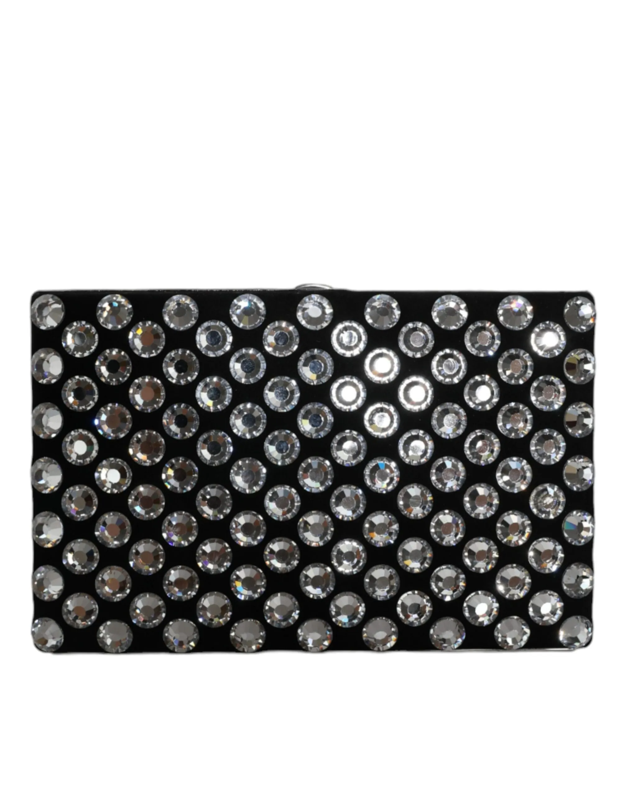 Dolce & Gabbana Women's Black Velvet Crystal Clutch Evening Party Purse Bag