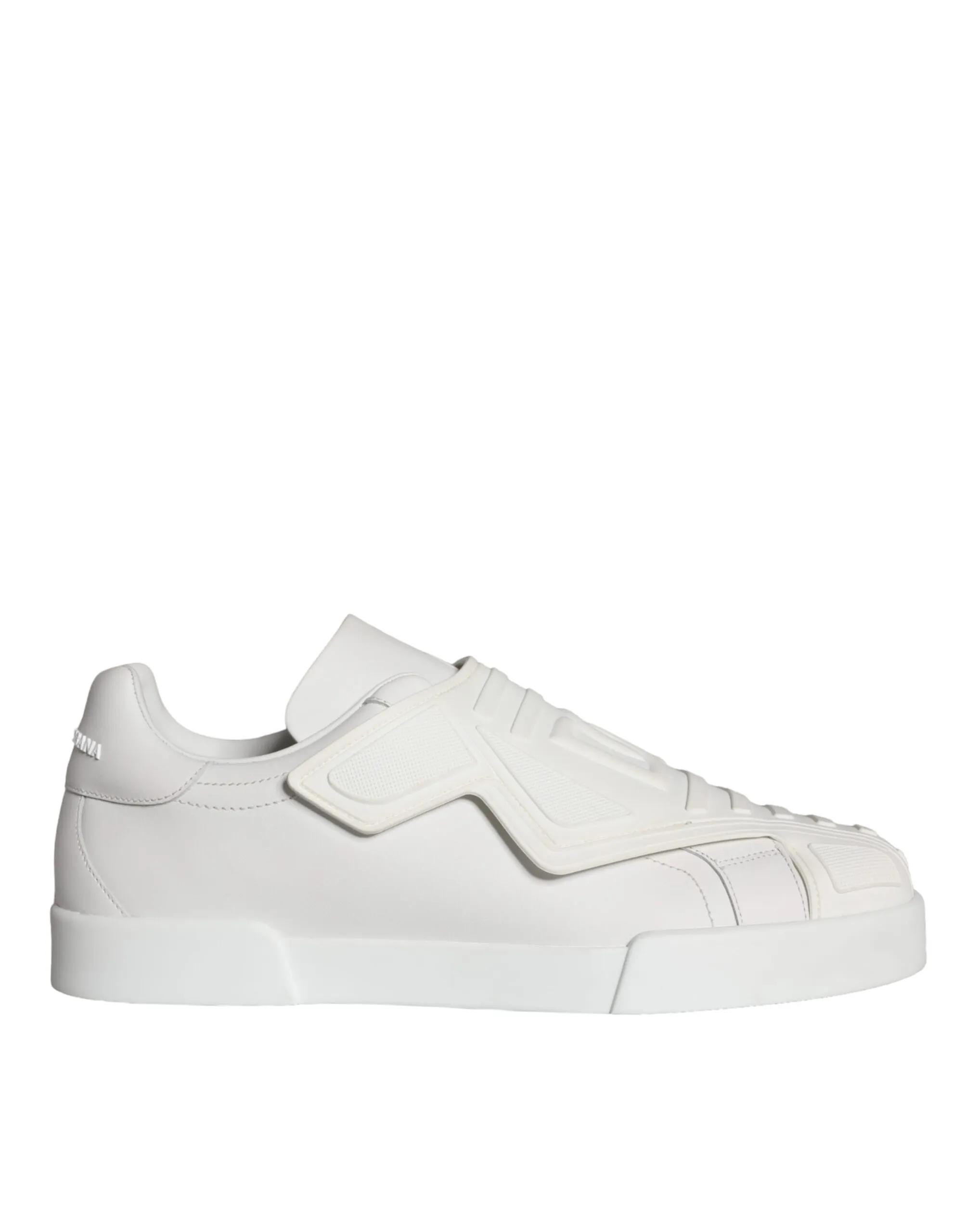 Dolce & Gabbana Men's White Leather Slip On Low Top Sneakers Shoes