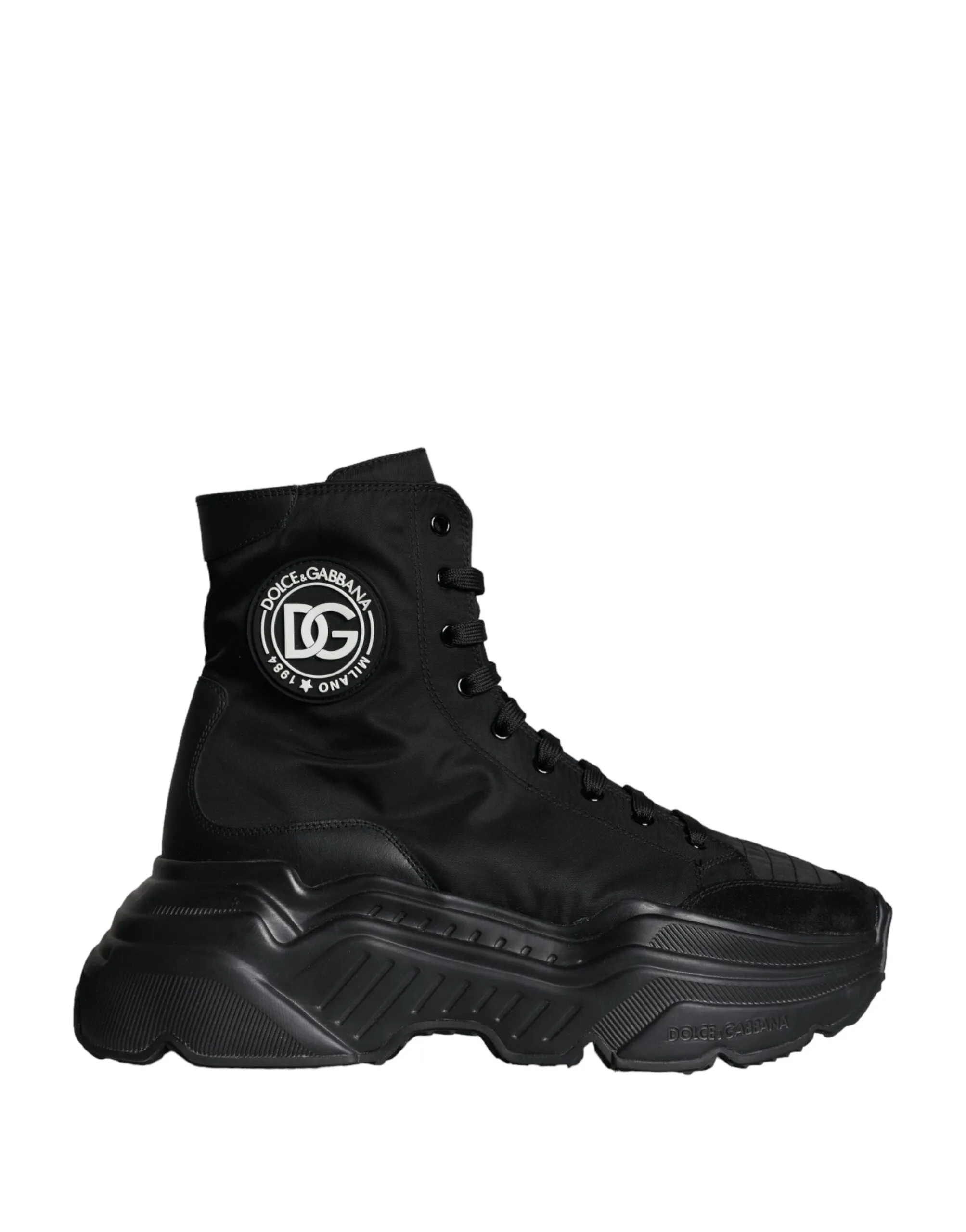 Dolce & Gabbana Men's Black Daymaster Logo High Top Sneakers Shoes