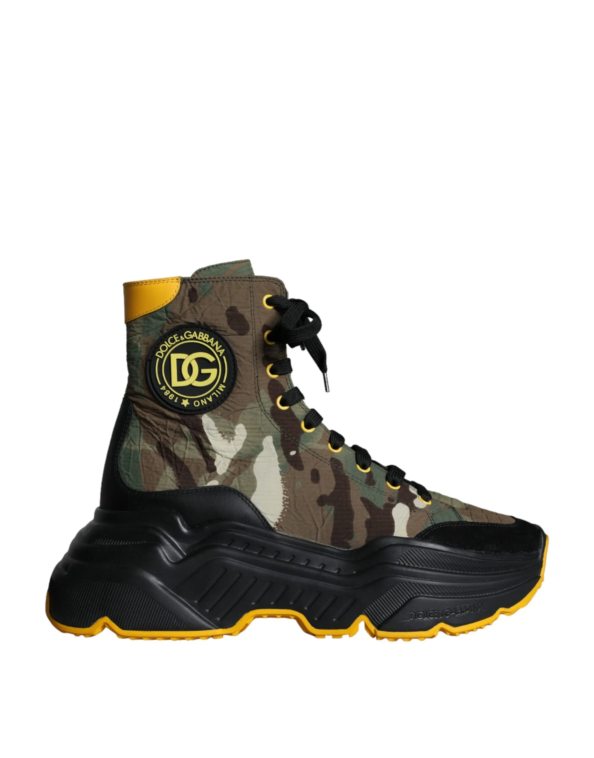 Dolce & Gabbana Men's Multicolor Camouflage Daymaster High Top Sneakers Shoes