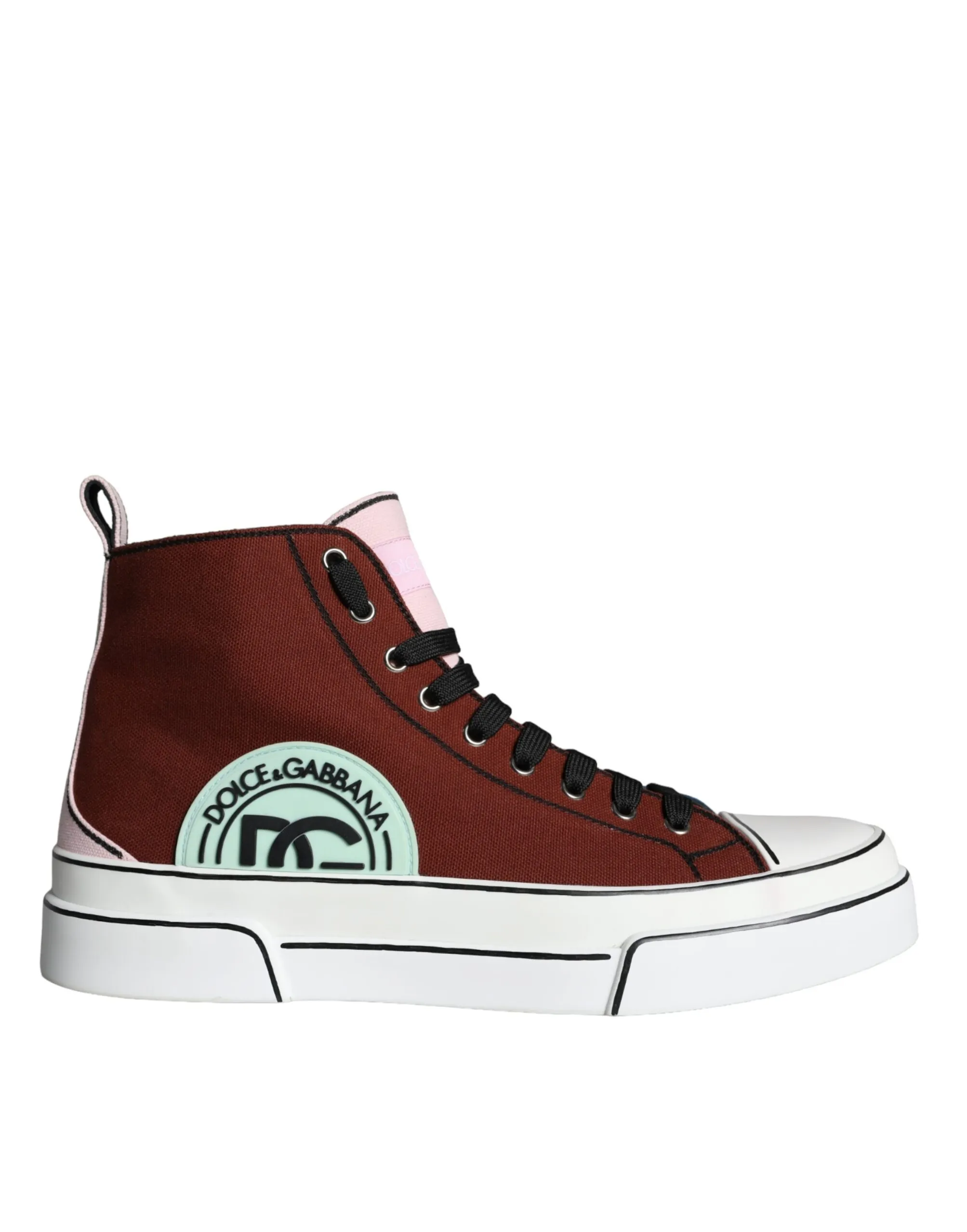 Dolce & Gabbana Men's Multicolor Patchwork High Top Sneaker Shoes