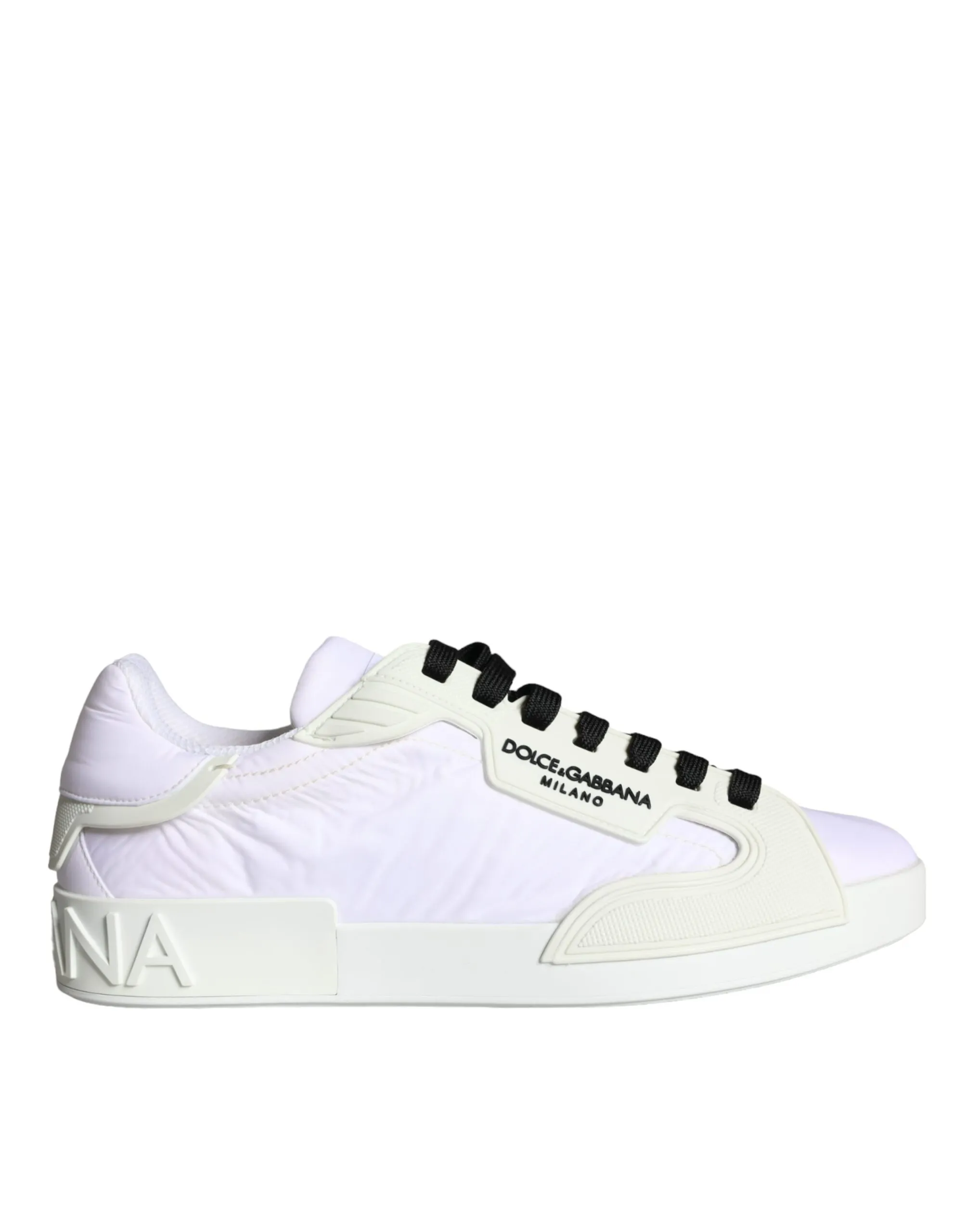 Dolce & Gabbana Men's White Portofino Logo Low Top Trainers Sneakers Shoes
