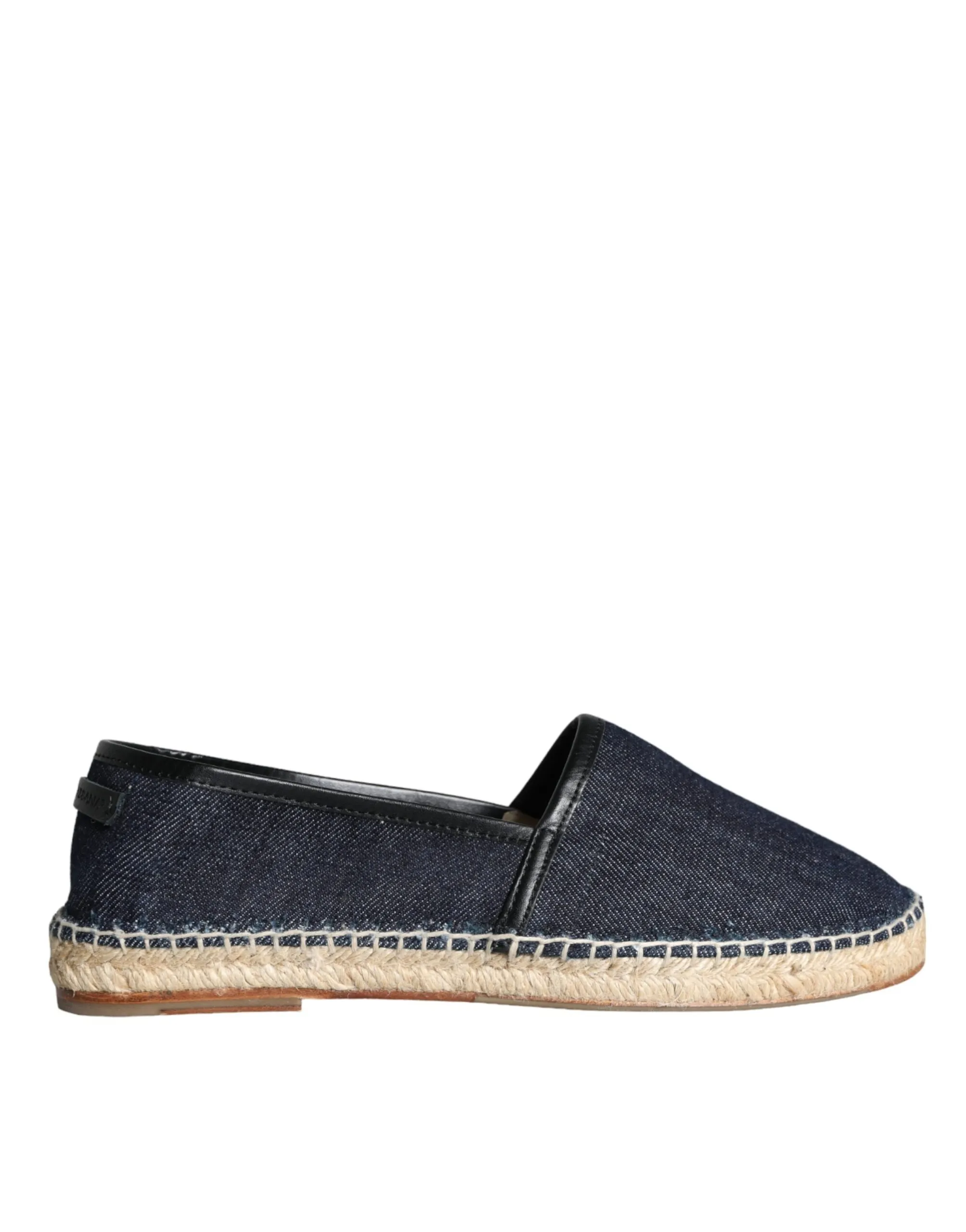 Dolce & Gabbana Men's Blue Denim Cotton Leather Espadrilles Shoes