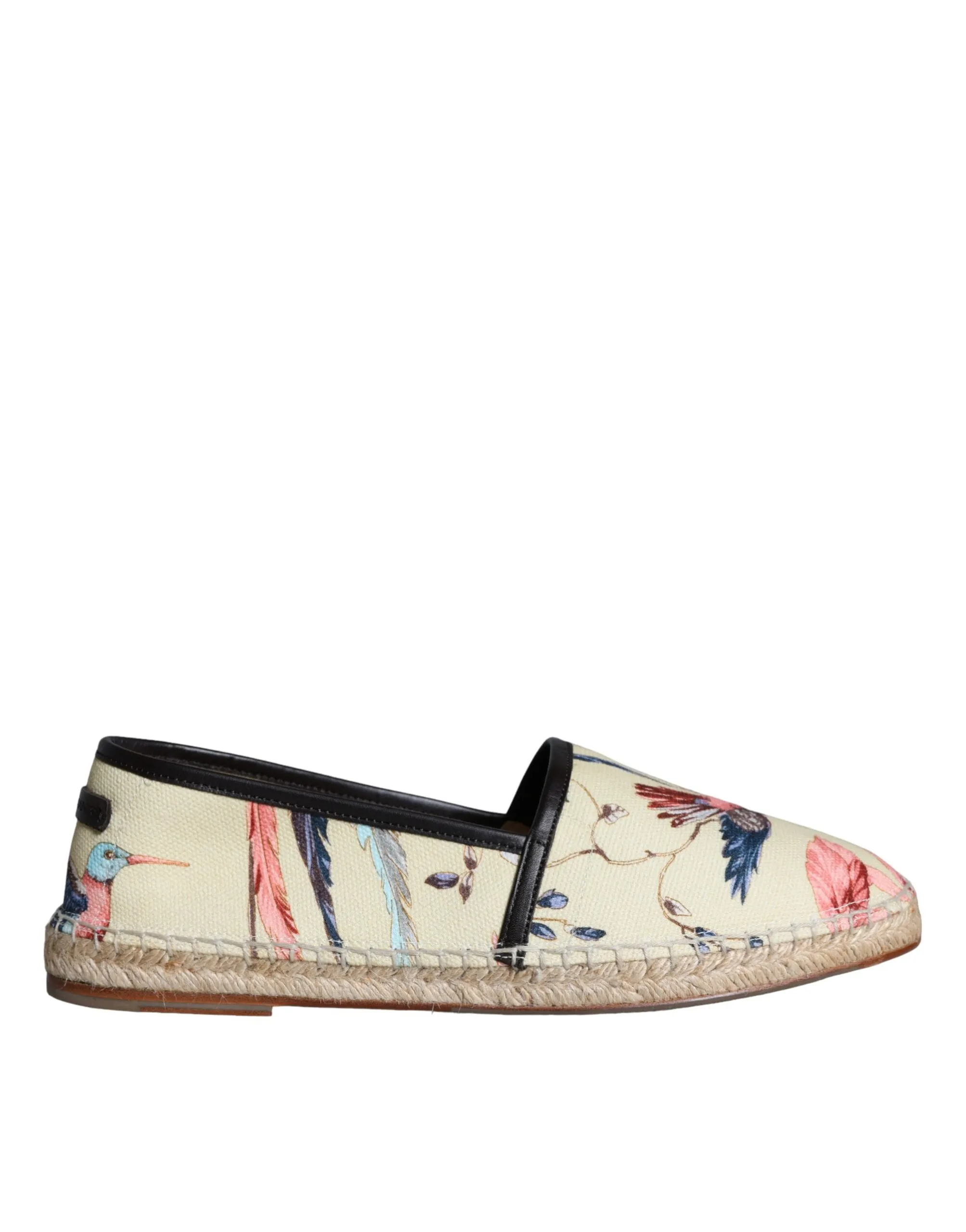 Dolce & Gabbana Men's Beige Floral Canvas Espadrilles Slip On Shoes