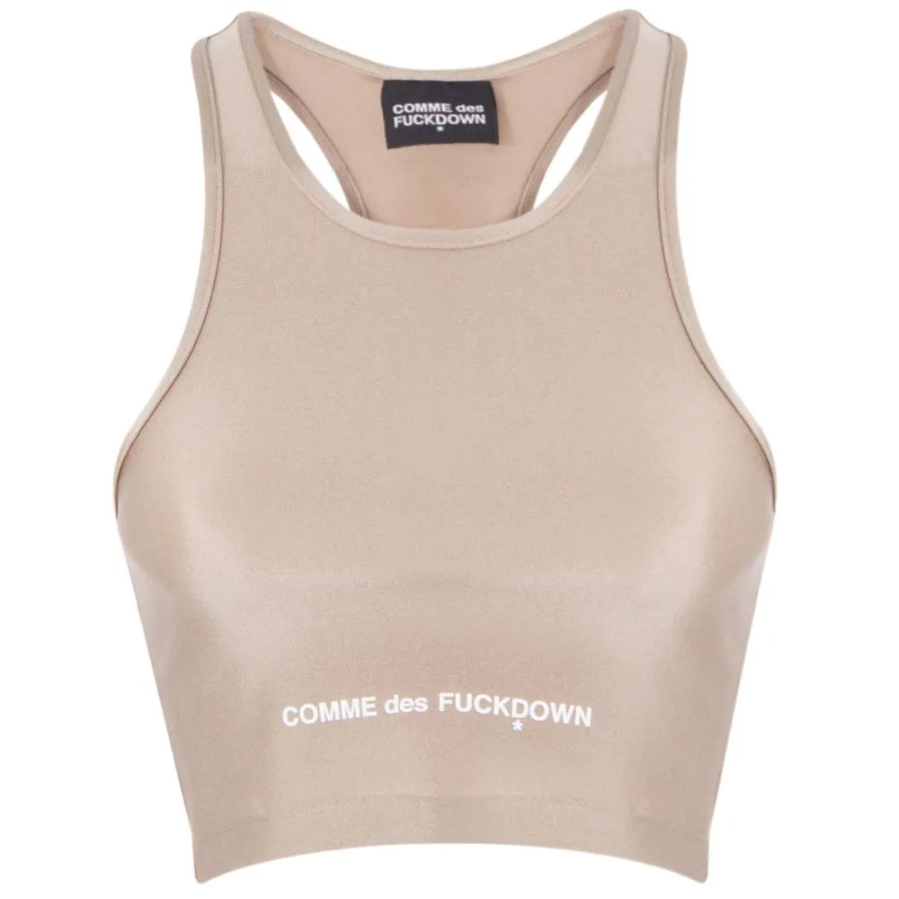 Comme Des Fuckdown Women's Beige Polyamide Tops & T-Shirt