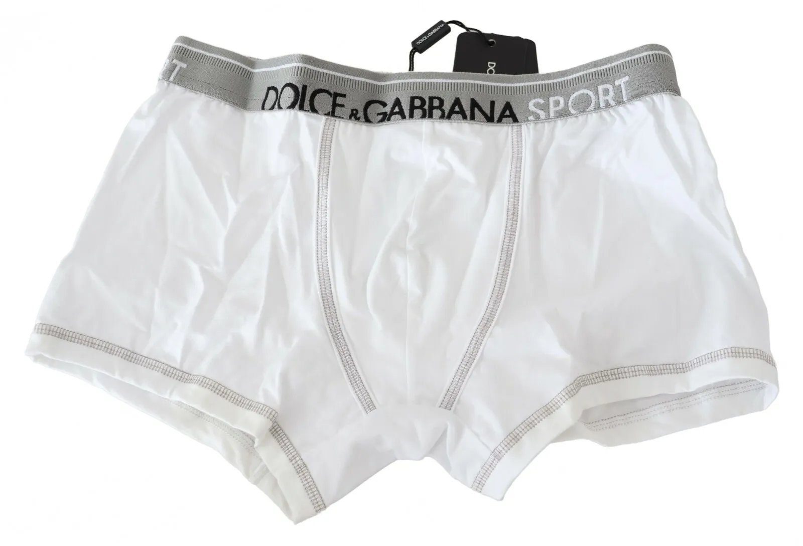 Dolce & Gabbana Men's White Cotton Stretch Regular Boxer Underwear