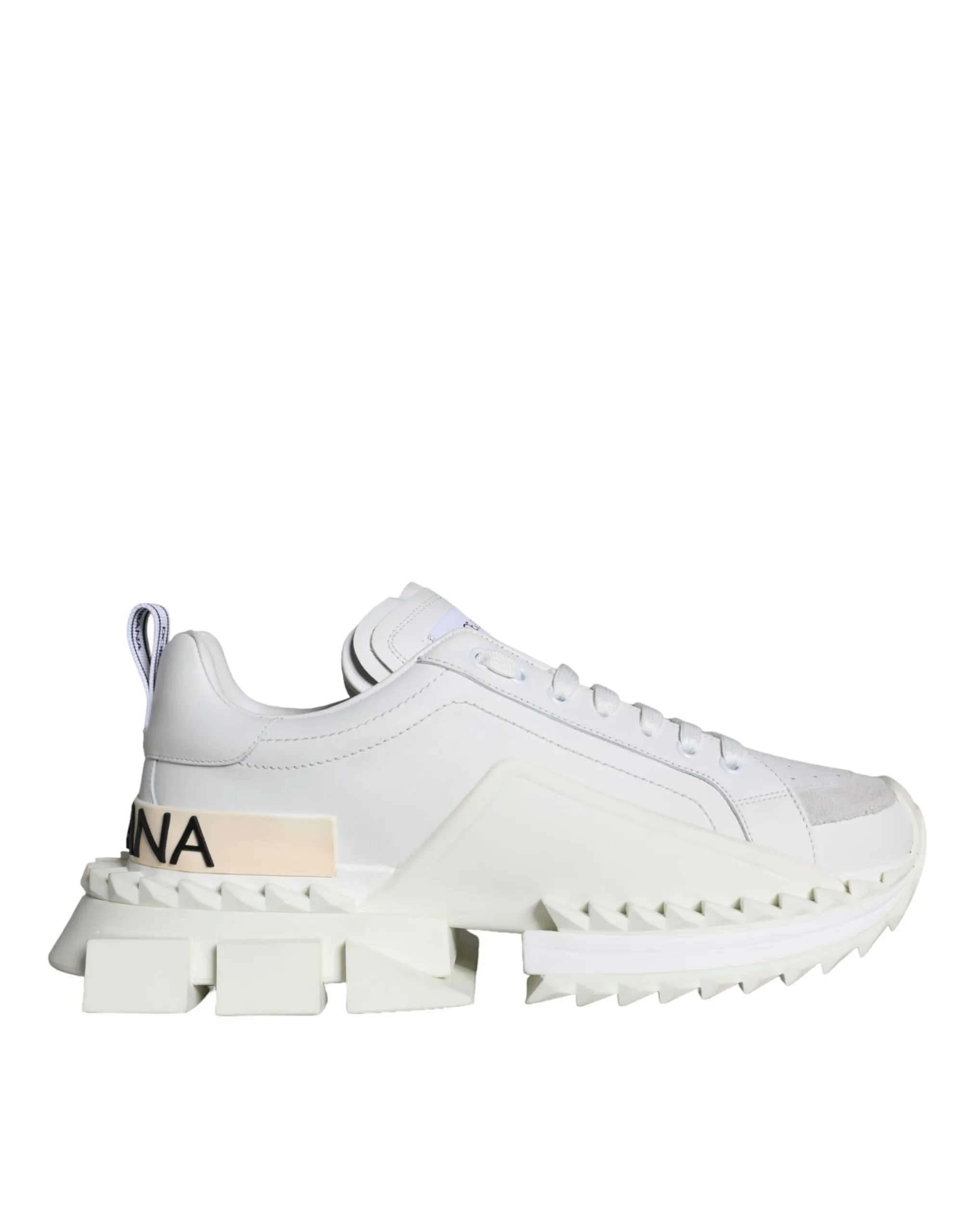 Dolce & Gabbana White Leather SUPER KING Men Sneakers Shoes