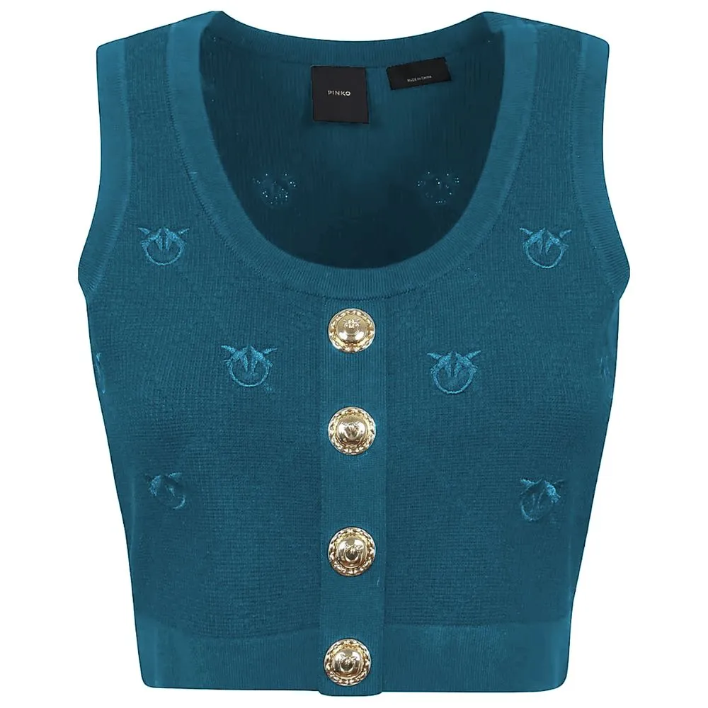 PINKO Women's Blue Viscose Tops & T-Shirt