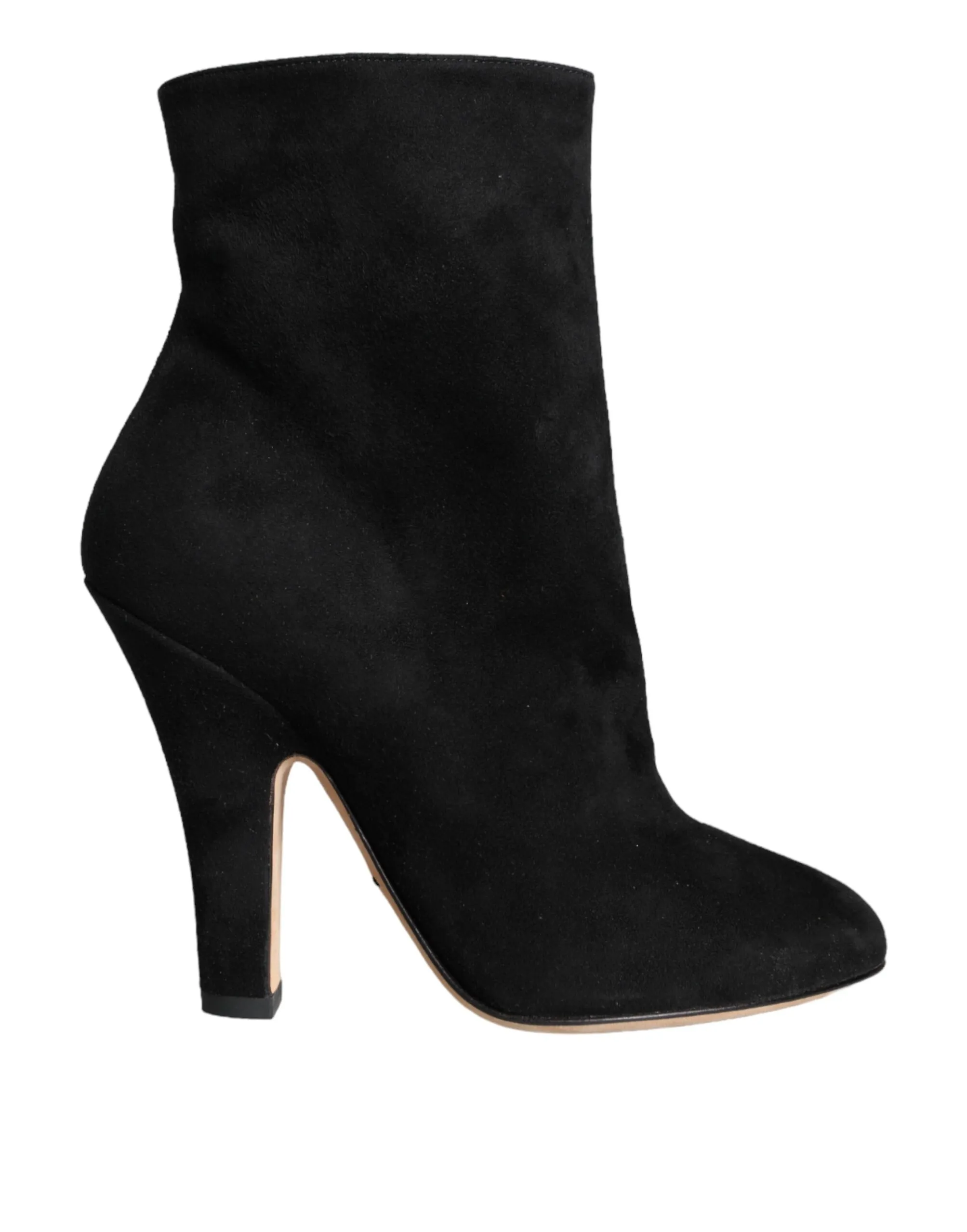 Dolce & Gabbana Women's Black Suede Leather Mid Calf Boots Shoes