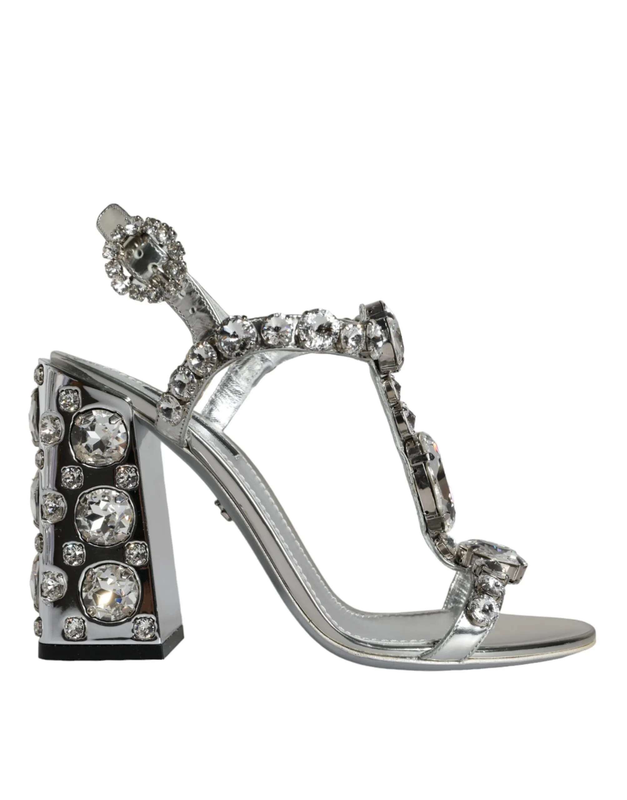 Dolce & Gabbana Women's Silver Crystals High Heels Sandals Shoes