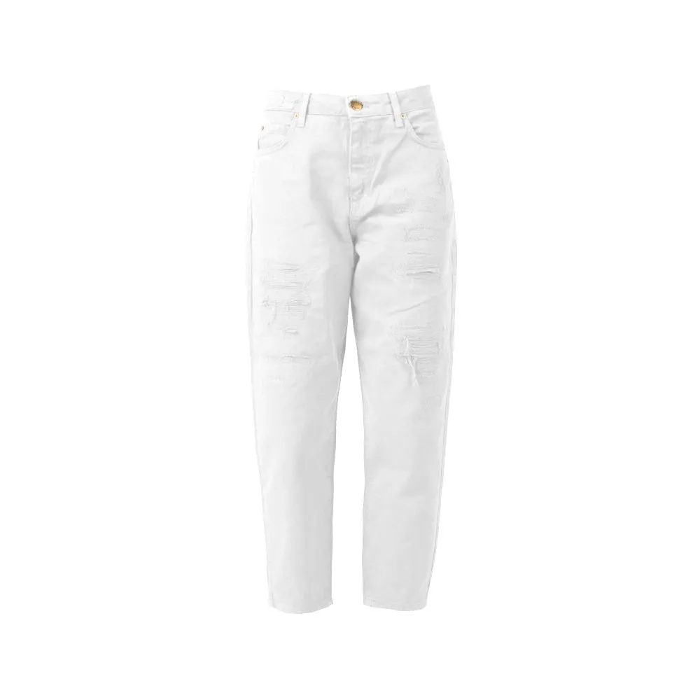 PINKO Women's White Cotton Jeans & Pant