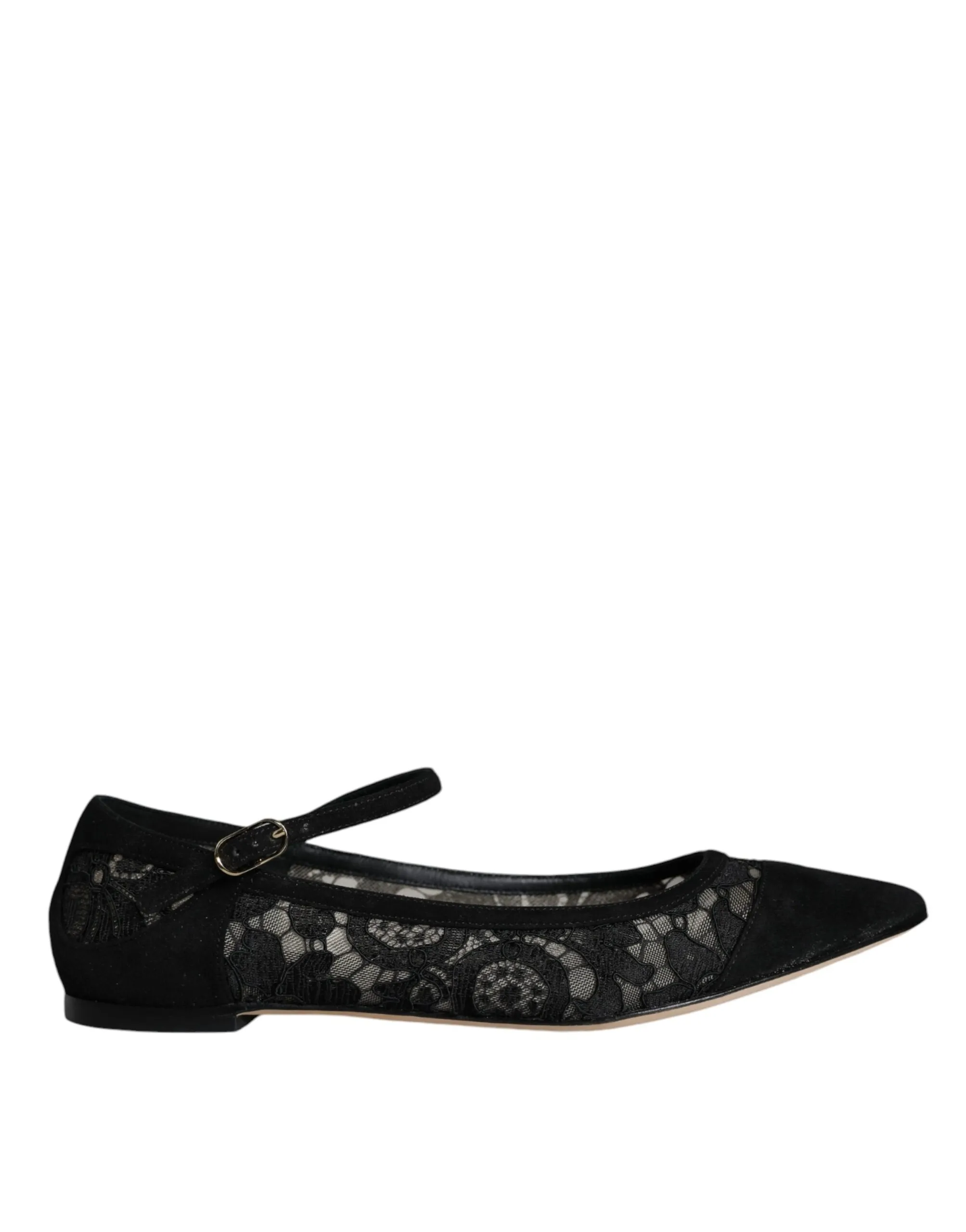 Dolce & Gabbana Women's Black Taormina Lace Bellucci Flats Shoes