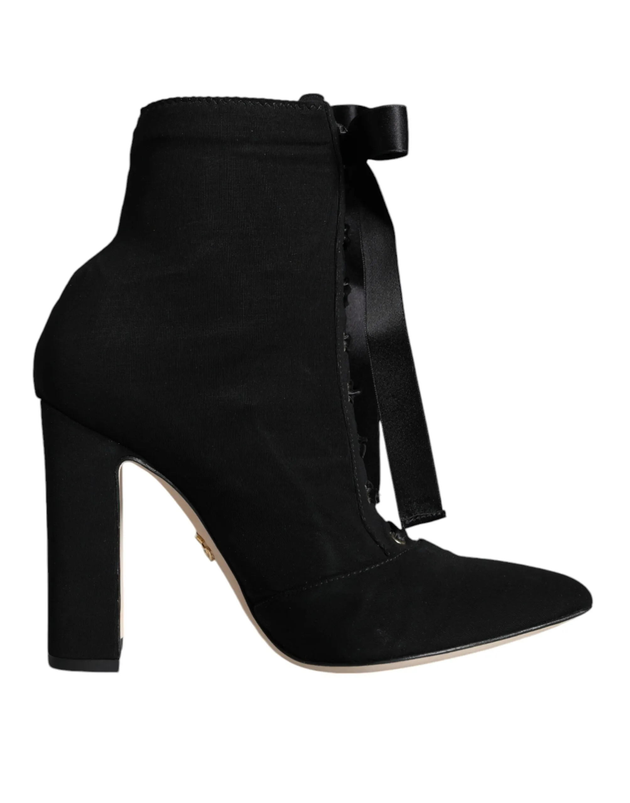 Dolce & Gabbana Women's Black Jersey Stretch Ankle Booties Shoes