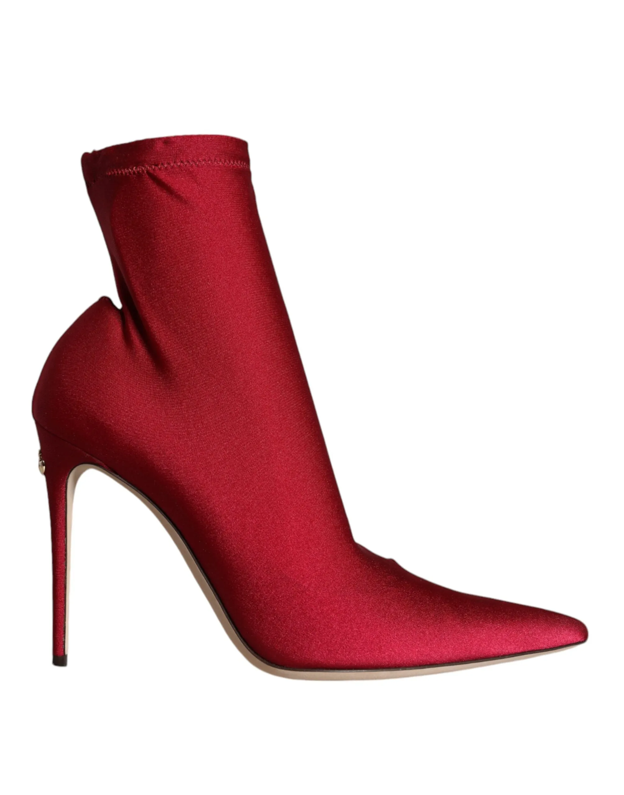 Dolce & Gabbana Women's Cherry Red Stretch Stilettos Ankle Boot Shoes