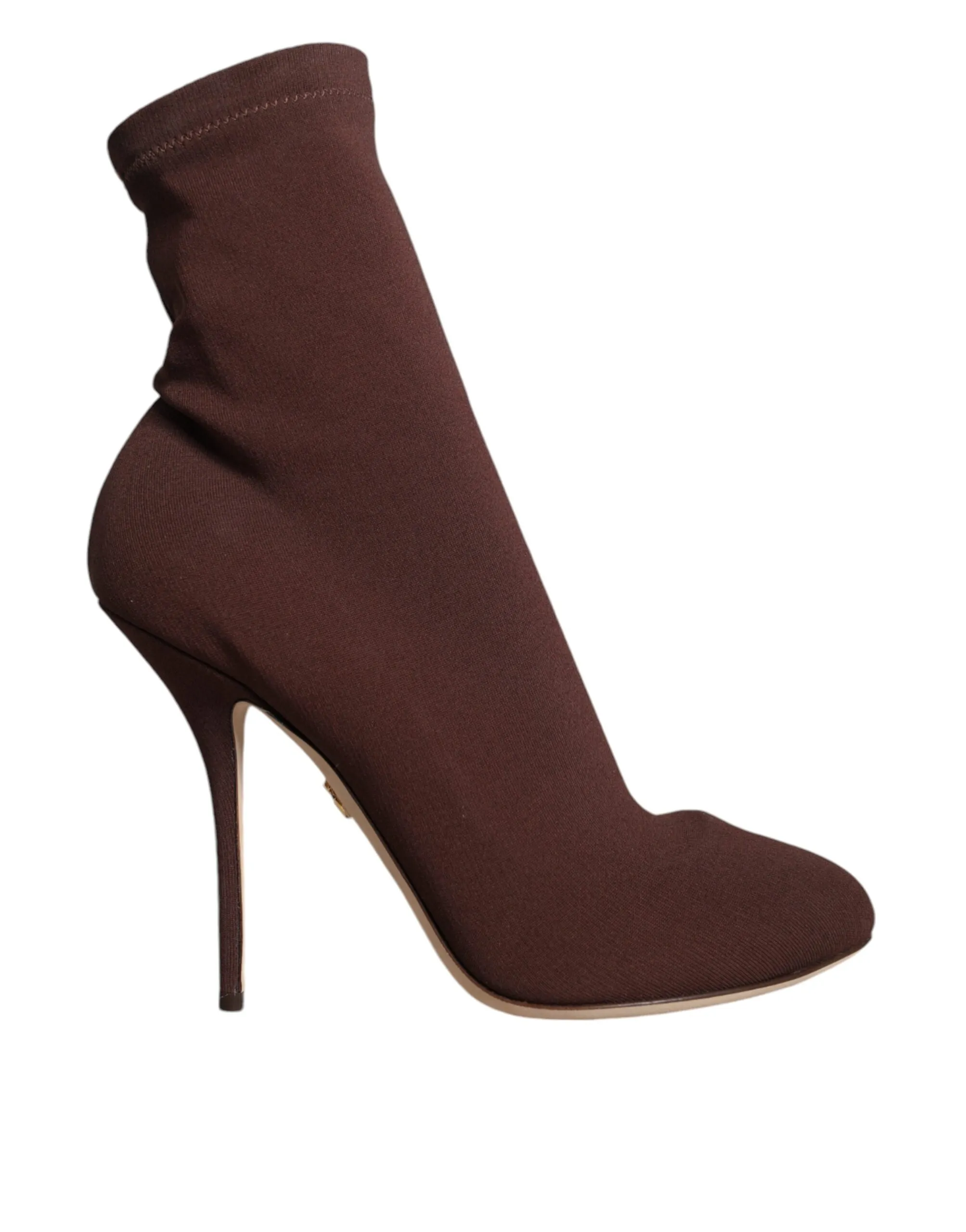 Dolce & Gabbana Women's Brown Stiletto Heels Socks Ankle Boots Shoes