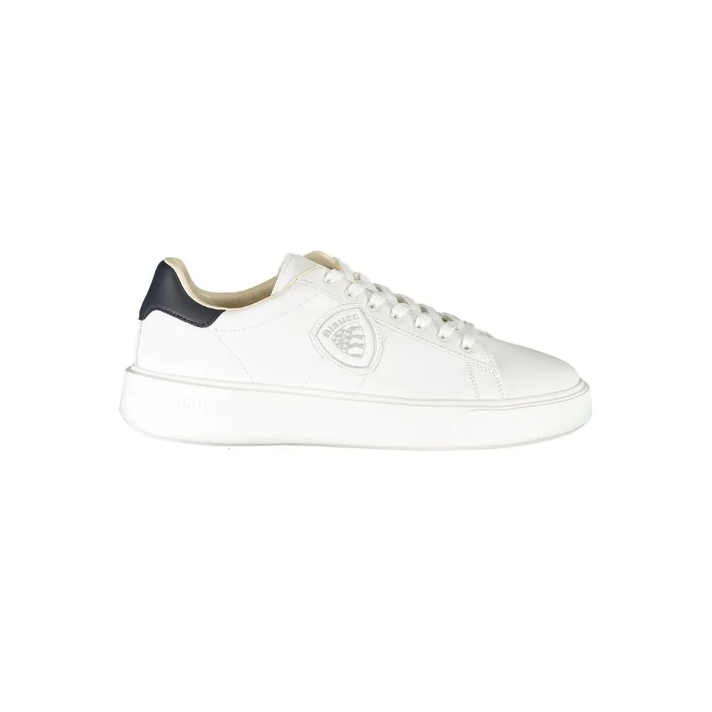 Blauer Men's White Polyester Sneaker