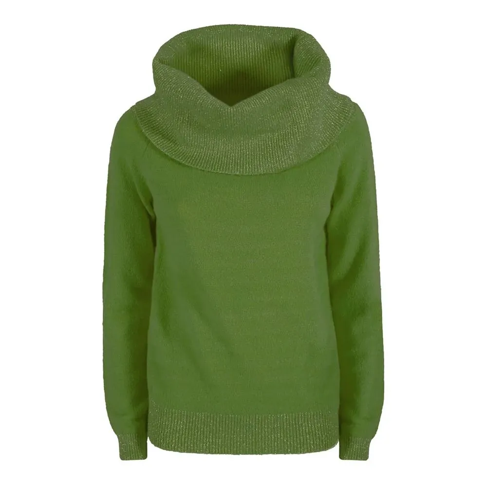 Yes Zee Women's Green Viscose Sweater