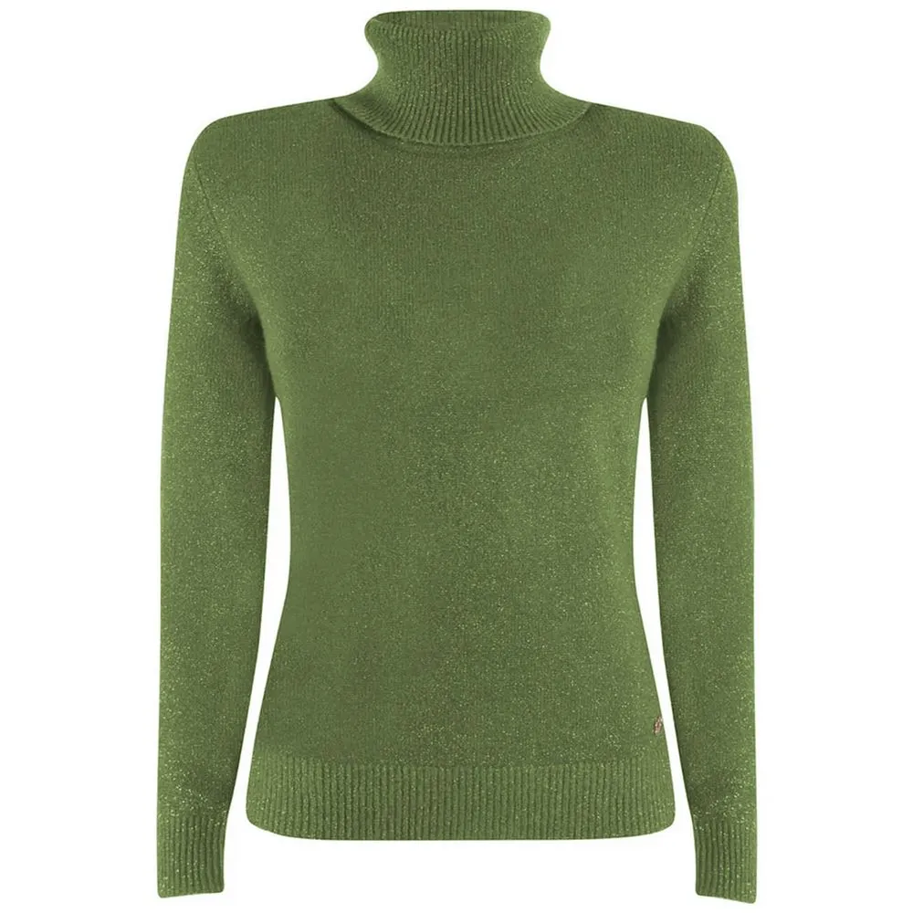 Yes Zee Women's Green Viscose Sweater