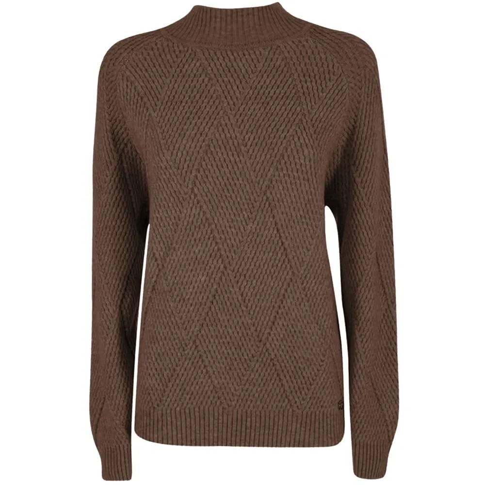 Yes Zee Women's Brown Acrylic Sweater