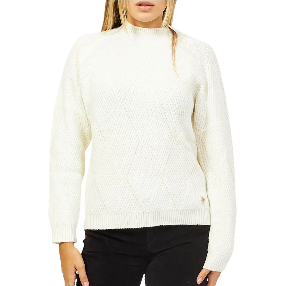 Yes Zee Women's White Acrylic Sweater