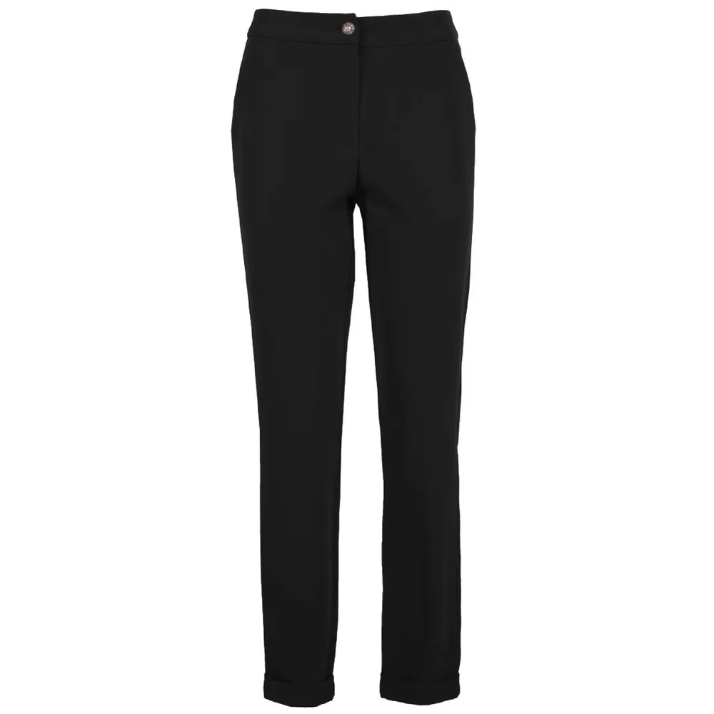 Yes Zee Women's Black Polyester Jeans & Pant