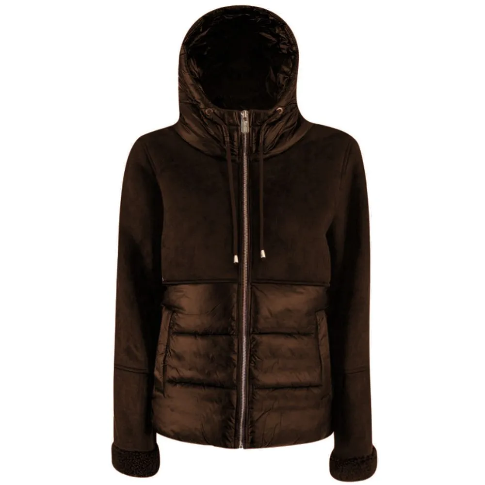 Yes Zee Women's Brown Nylon Jackets & Coat