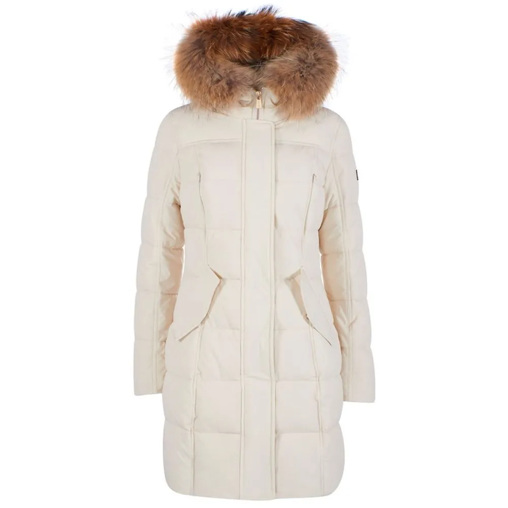 Yes Zee Women's White Nylon Jackets & Coat