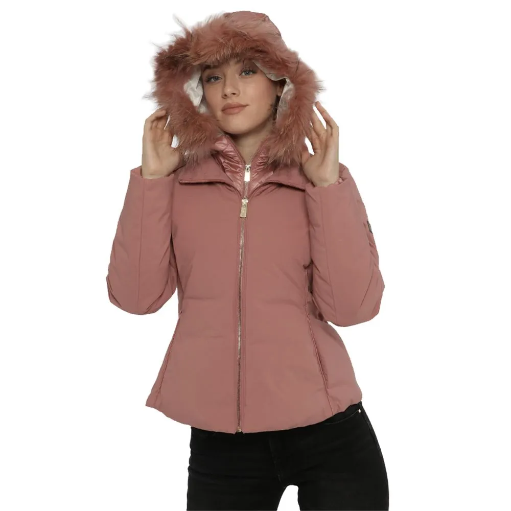 Yes Zee Women's Pink Nylon Jackets & Coat