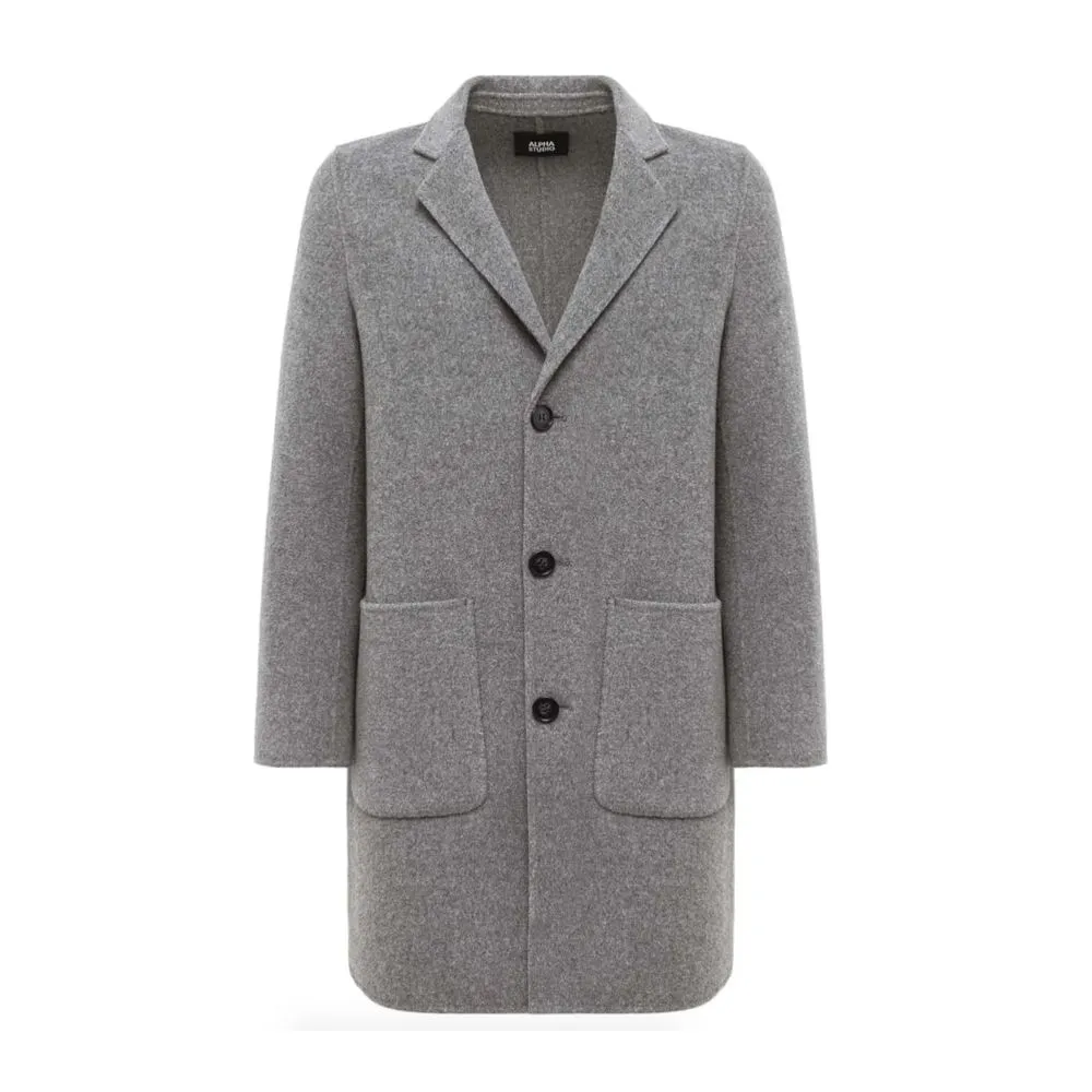 Alpha Studio Men's Gray Wool Jacket