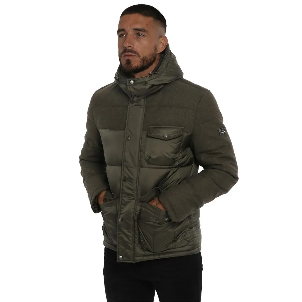 Yes Zee Men's Green Polyester Jacket