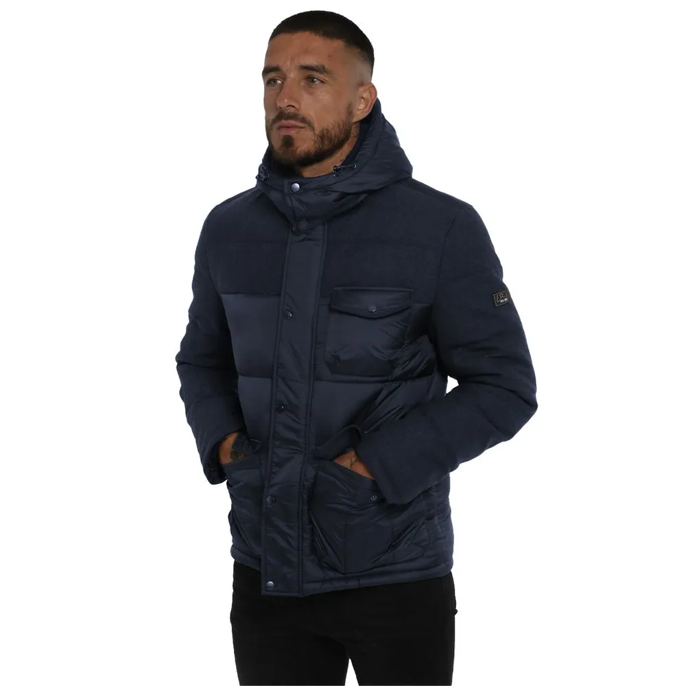 Yes Zee Men's Blue Polyester Jacket