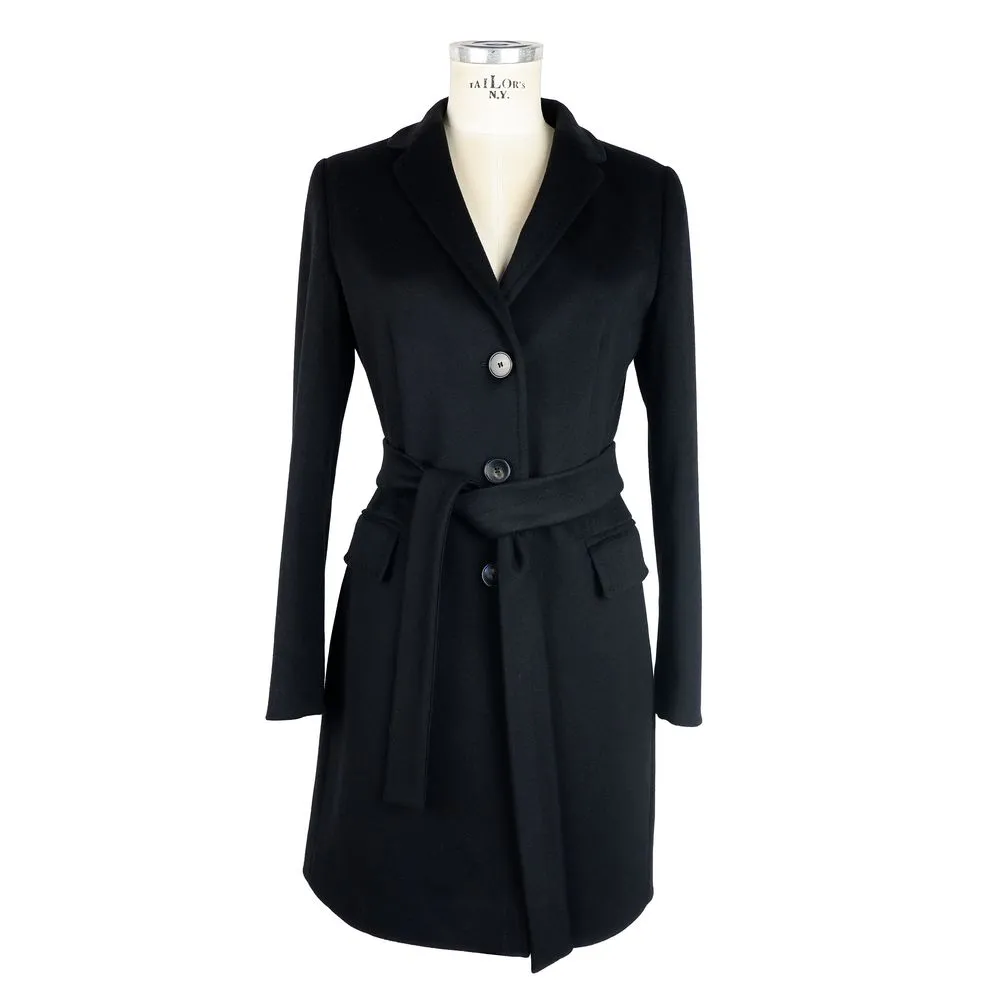 Made in Italy Women's Black Cashmere Jackets & Coat